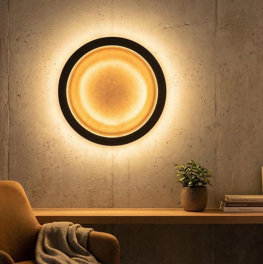 Round Wood Art Board with Dual LED Backlight