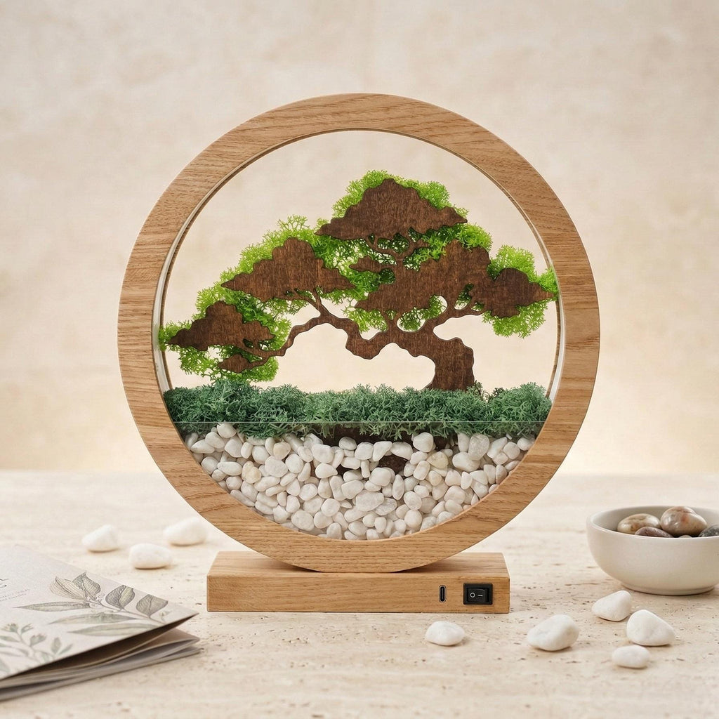 Faux Moss Bonsai Lamp