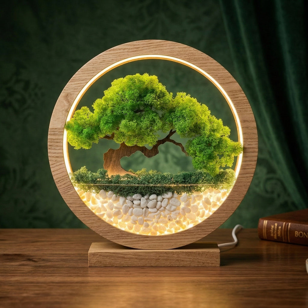 Faux Moss Bonsai Lamp