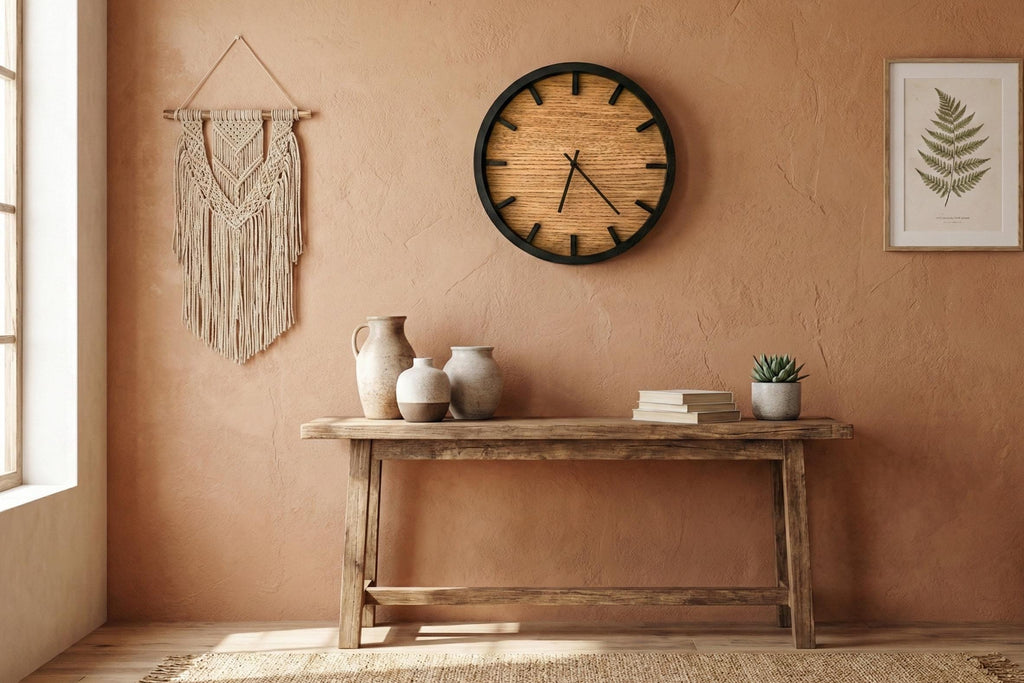 Modern Wood Wall Clock | Minimalist Round Timepiece