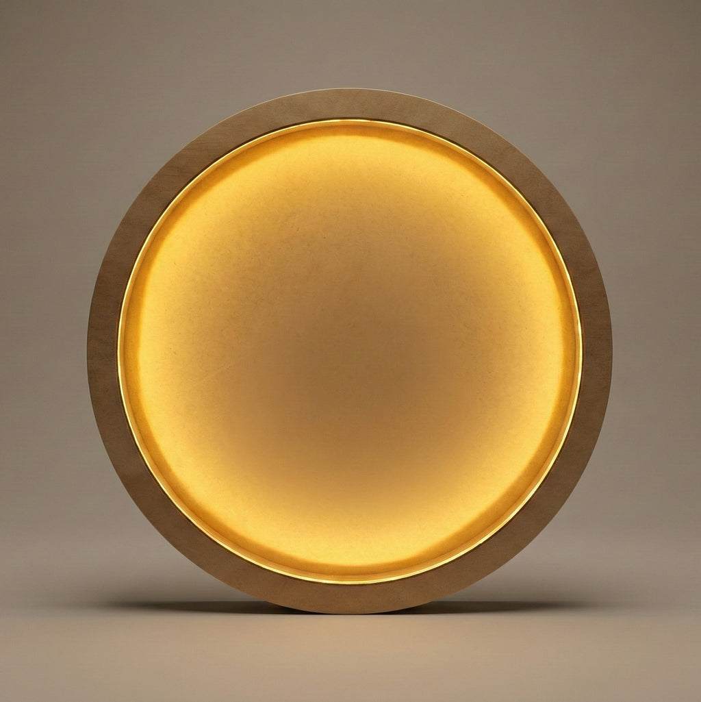Round Wood Art Board with Internal LED Backlight