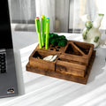 Modular Ash Wood Desk Organizer | Natural Moss Decor