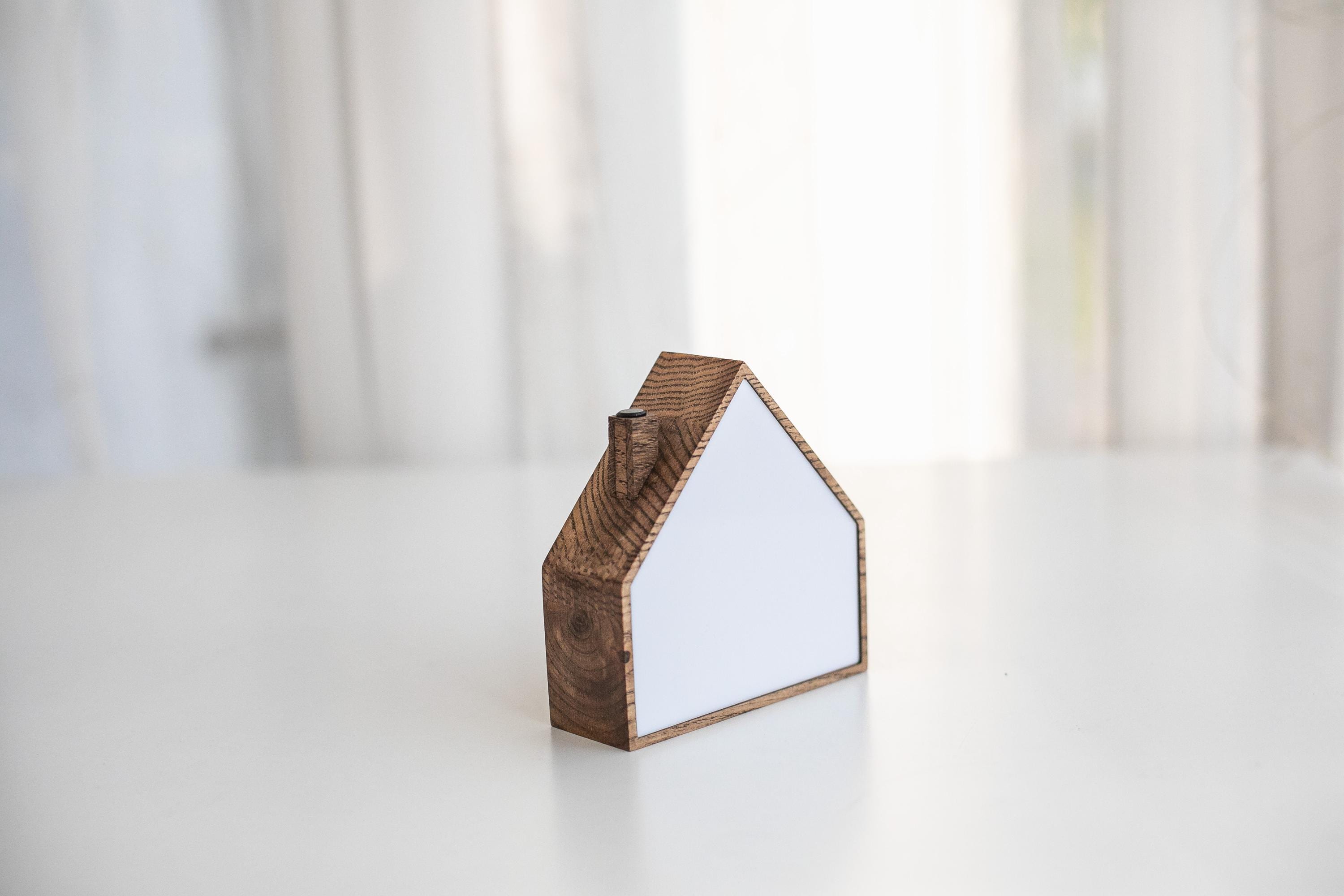 Wooden House Night Light | USB Type-C Powered Table Lamp | Touch Control Desk Light