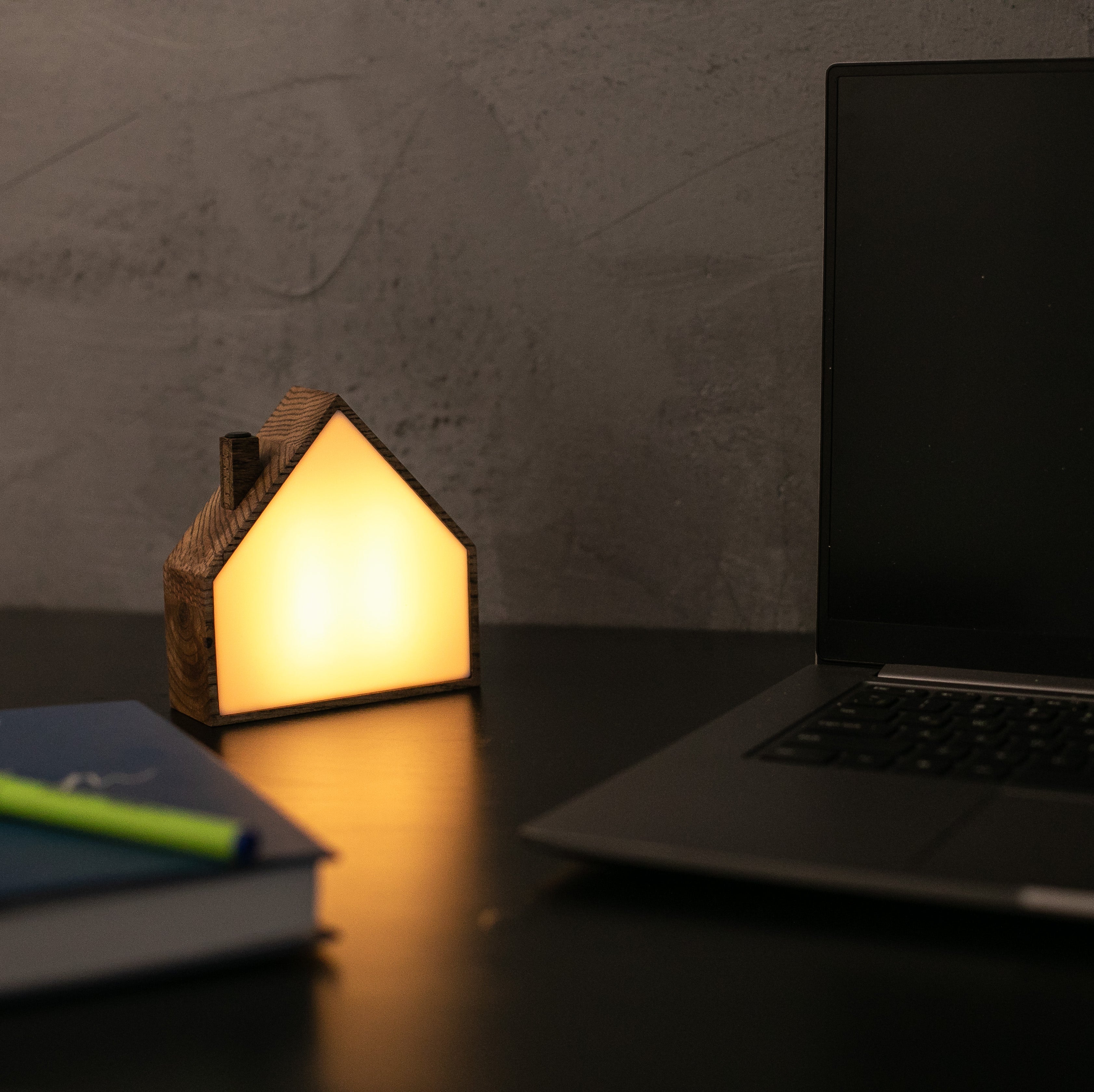 Wooden House Night Light | Touch Control Lamp