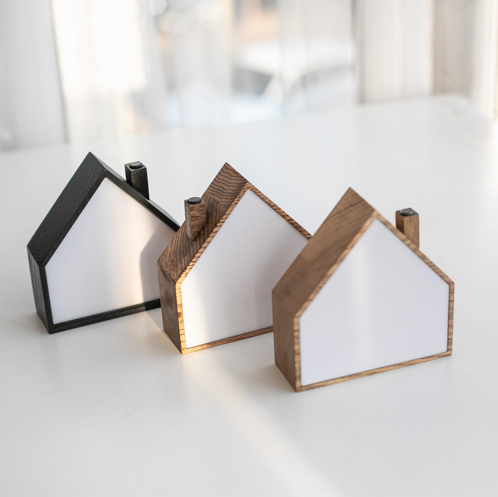 Wooden House Night Light | Touch Control Lamp