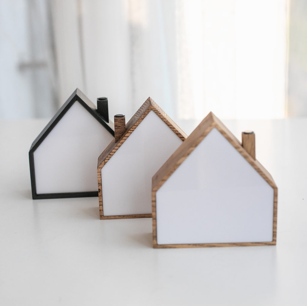 Wooden House Night Light | Touch Control Lamp