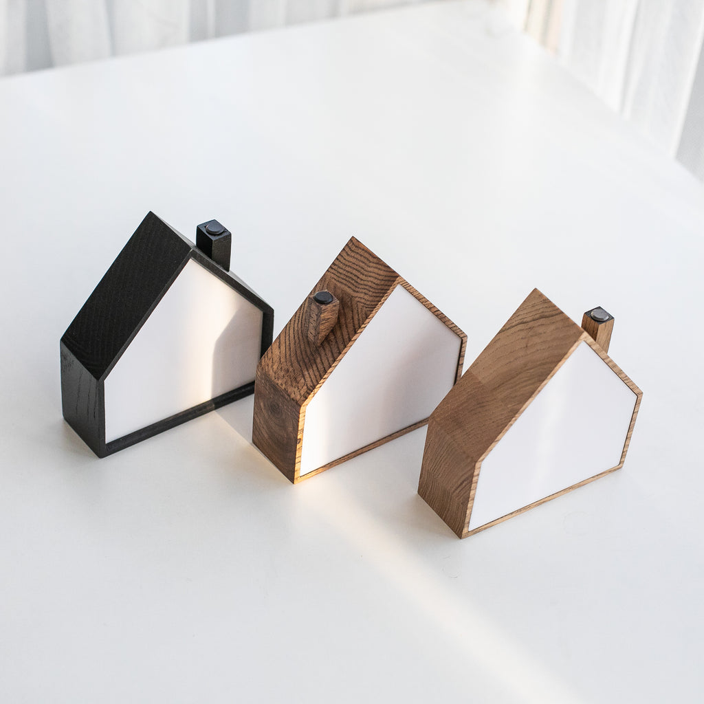 Wooden House Night Light | Touch Control Lamp