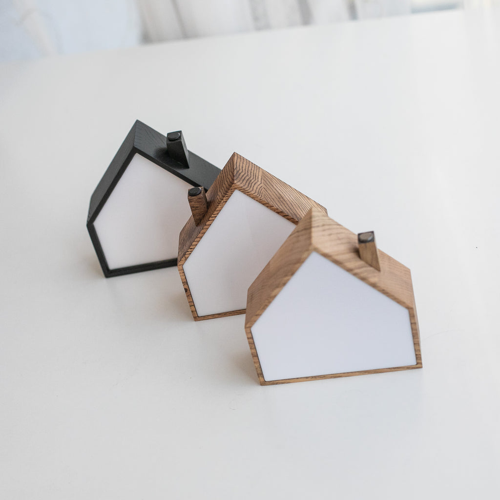 Wooden House Night Light | Touch Control Lamp