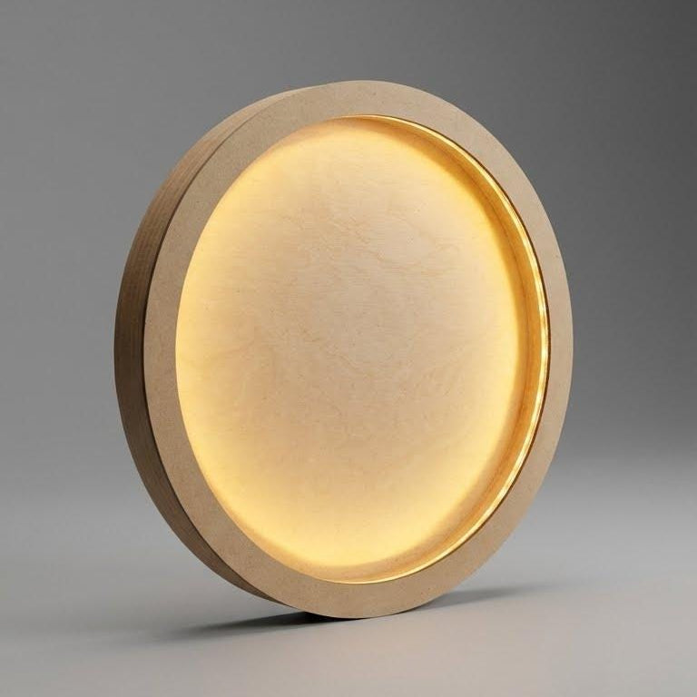 Round Wood Art Board with Internal LED Backlight