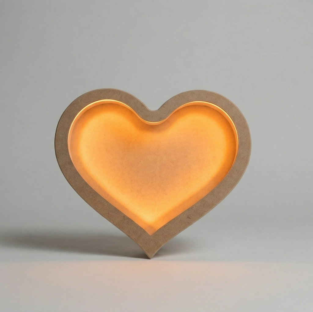 Heart Wood Art Board with LED Backlight