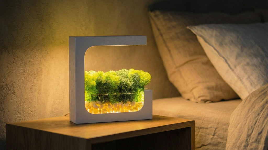 Wooden Moss Desk Lamp