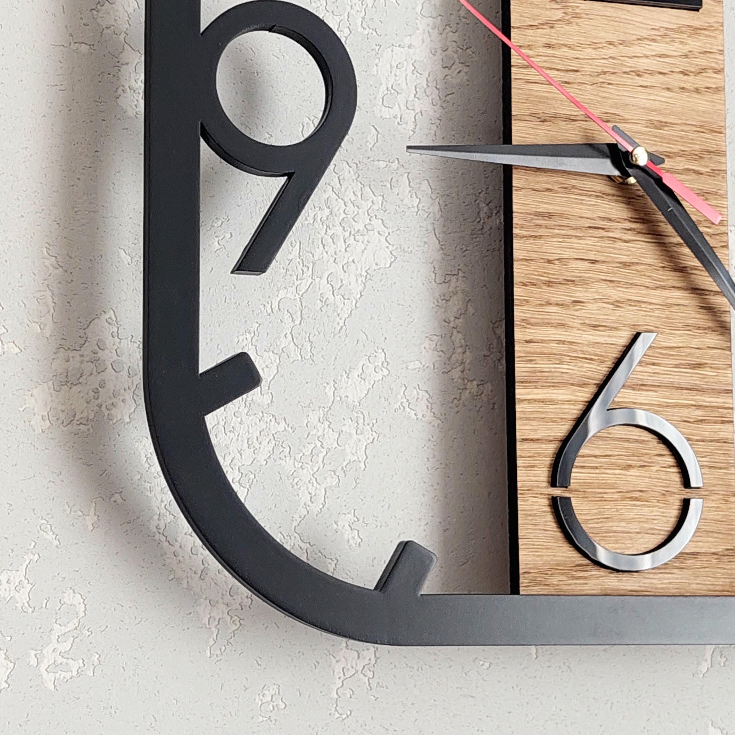 Modern Wooden Wall Clock | Minimalist Square Wall Watch with Large Numbers