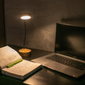Handmade Wooden LED Desk Lamp, Flexible Reading Light
