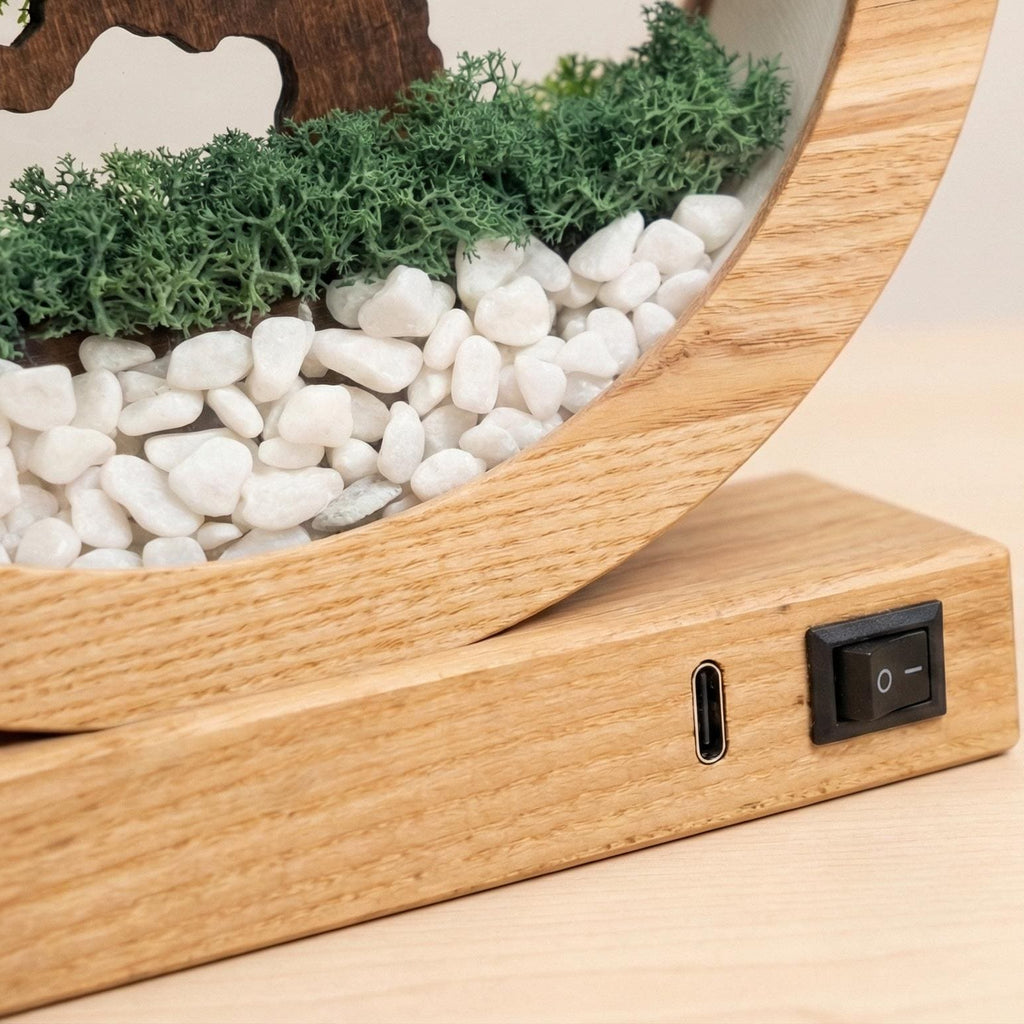 Faux Moss Bonsai Lamp