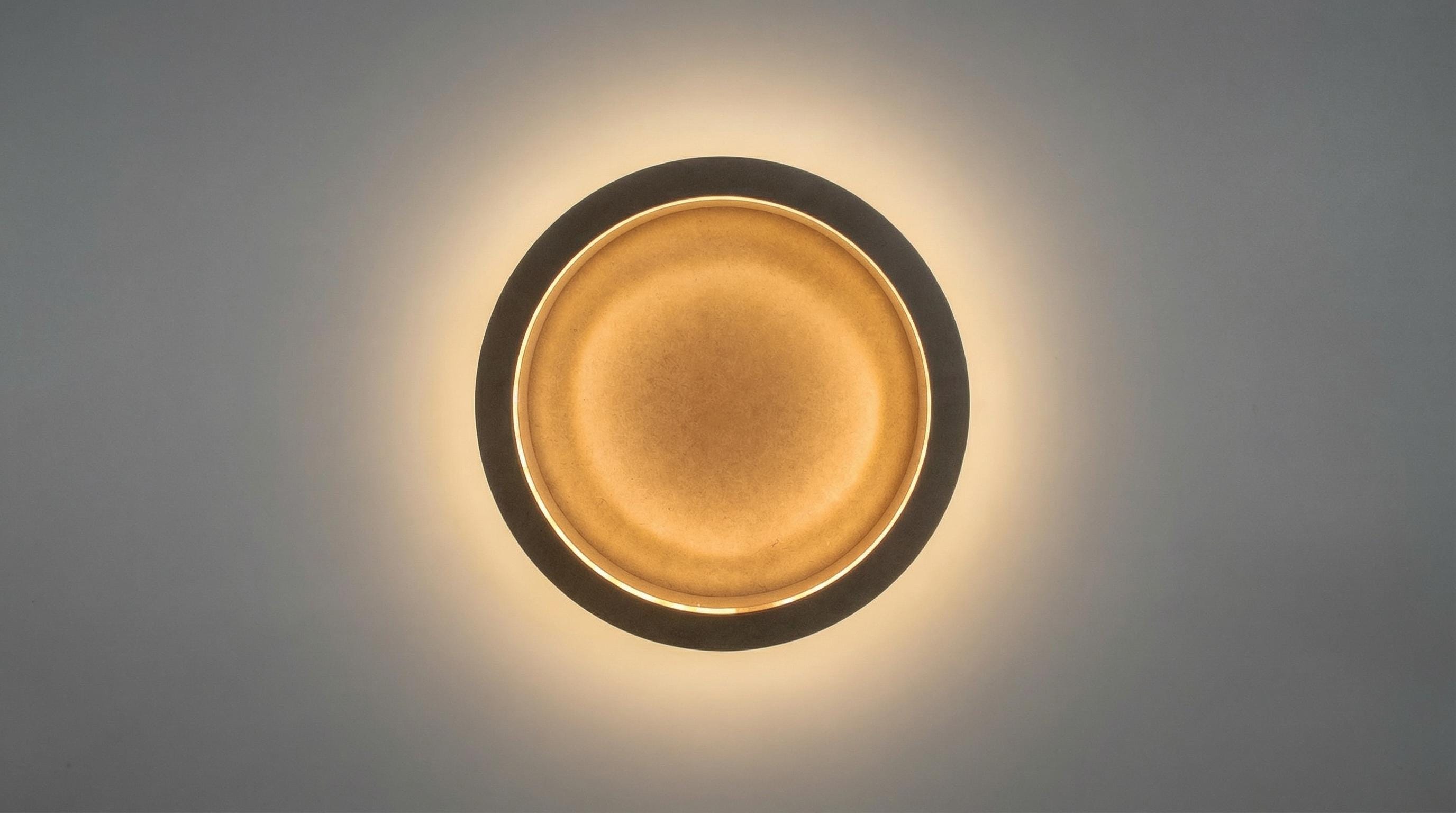 Round Wood Art Board with Double-Sided LED Backlight | Dual Illumination Wall Art