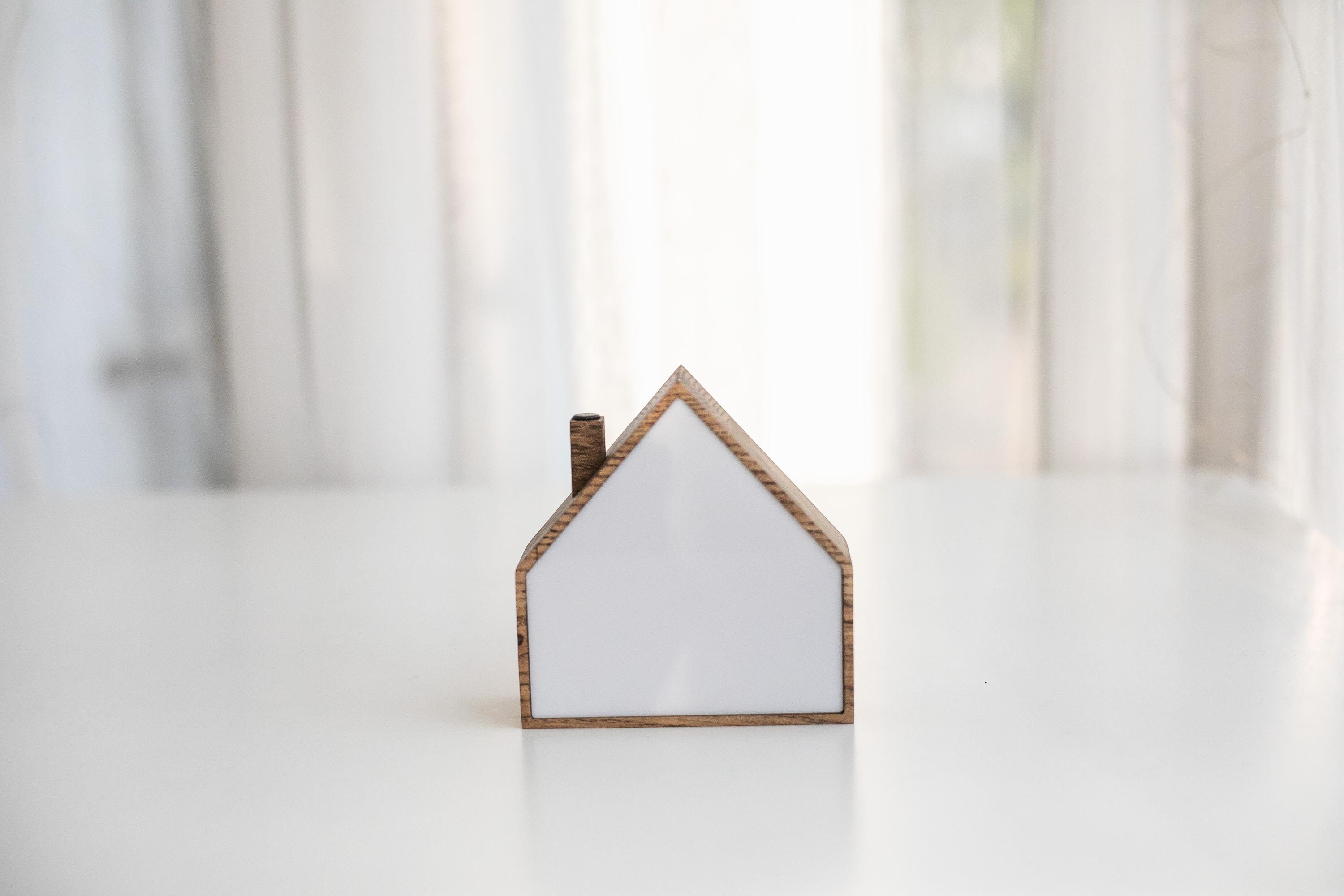 Wooden House Night Light | USB Type-C Powered Table Lamp | Touch Control Desk Light