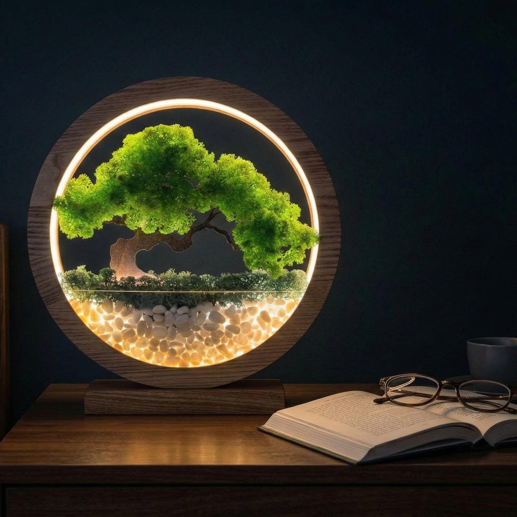Faux Moss Bonsai Lamp