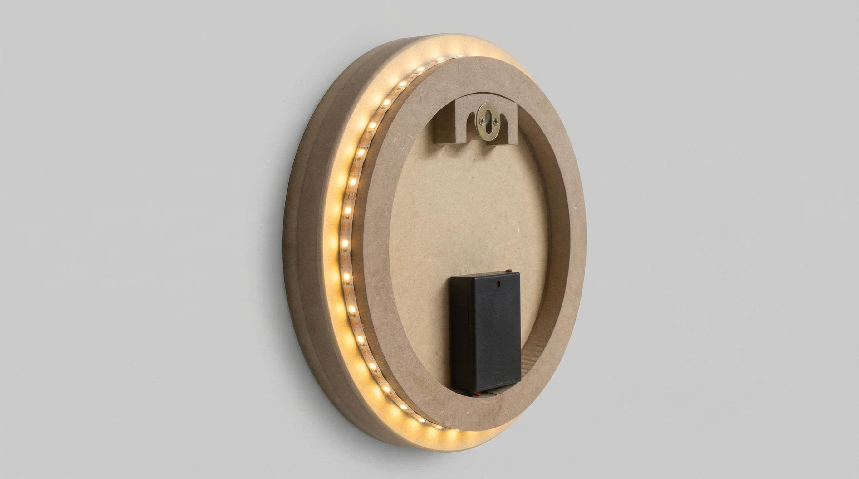 Round Wood Art Board with Dual LED Backlight
