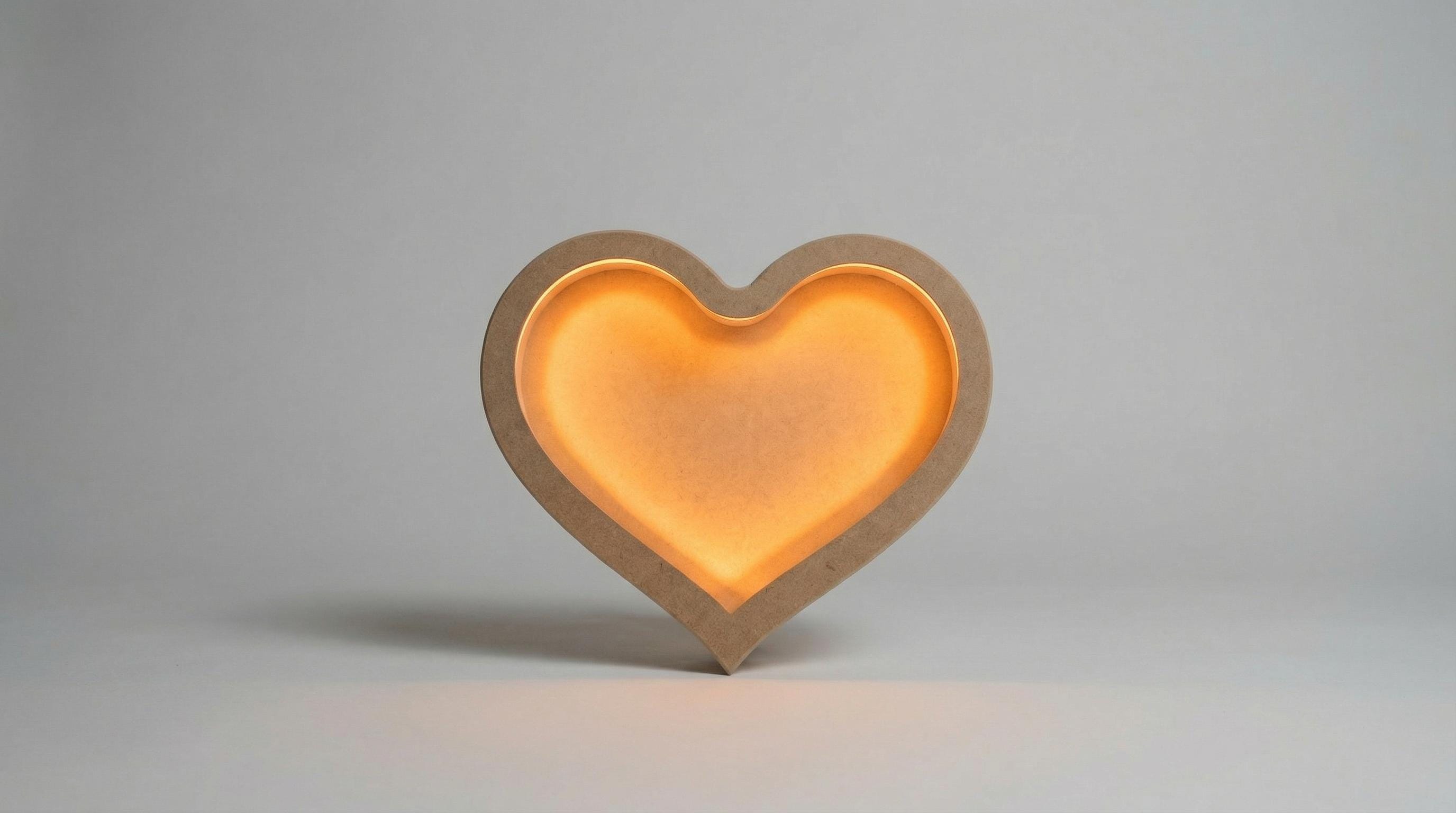 Heart Wood Art Board with LED Backlight, Resin Plaster Canvas Supplies