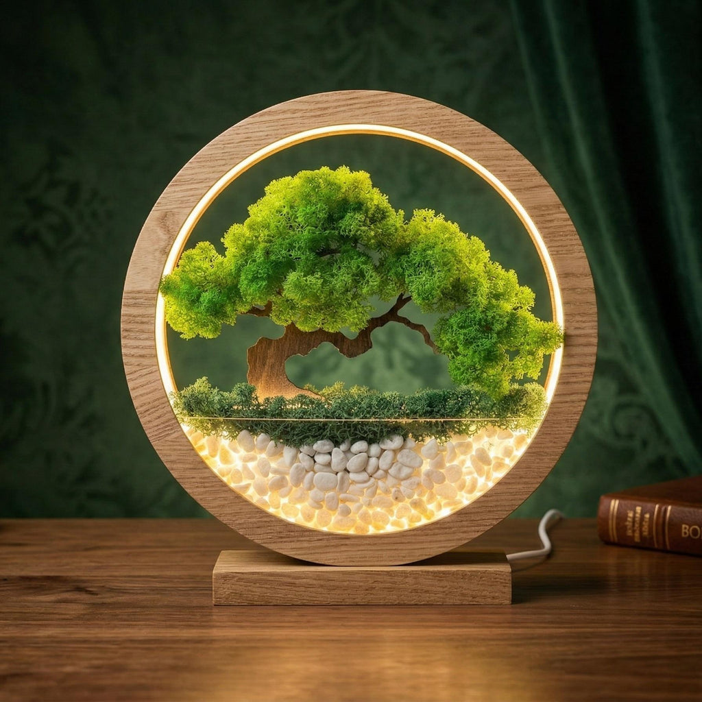 Faux Moss Bonsai Lamp