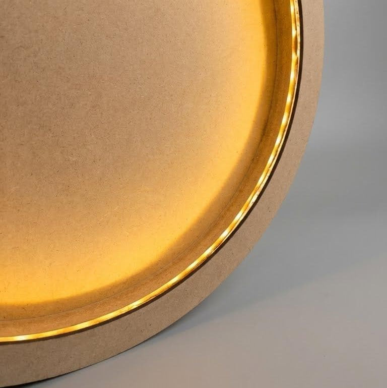 Round Wood Art Board with Internal LED Backlight