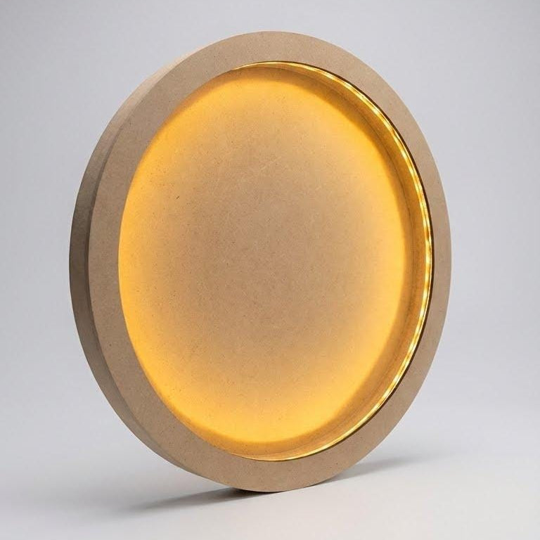 Round Wood Art Board with Internal LED Backlight