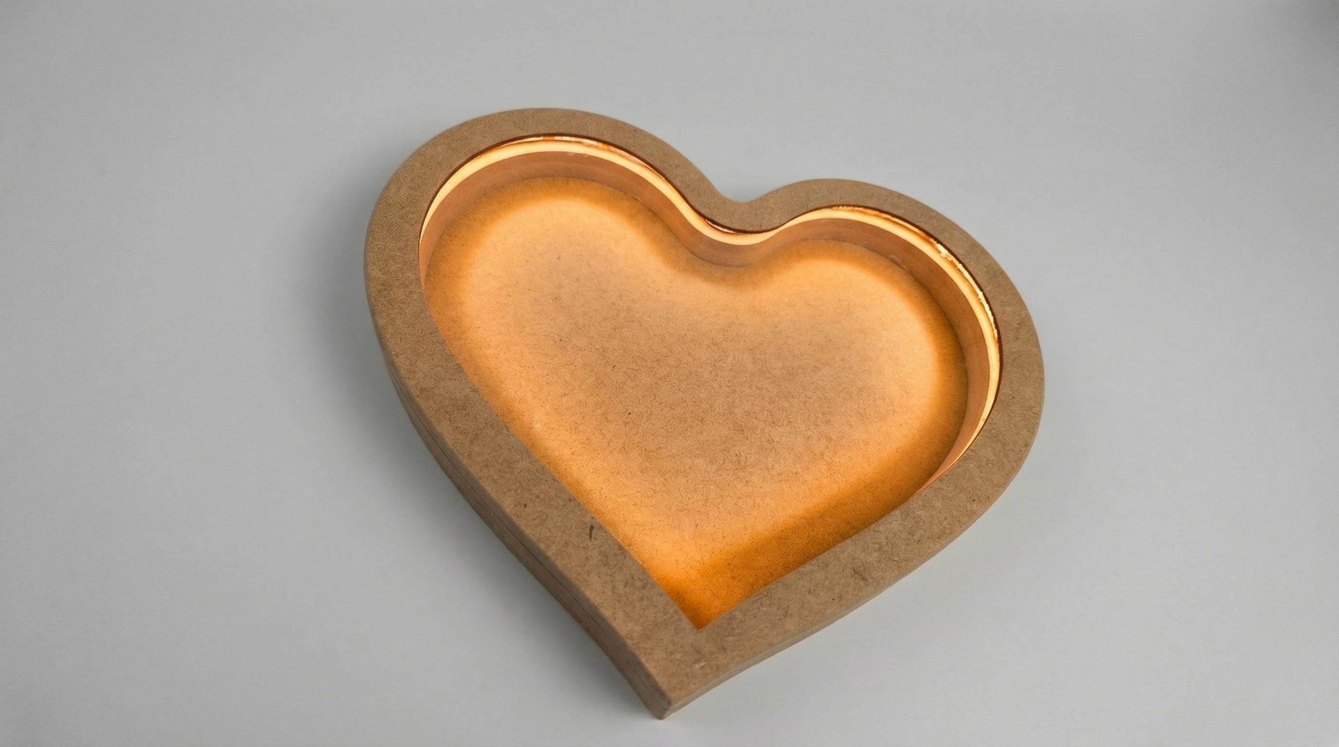 Heart Wood Art Board with LED Backlight, Resin Plaster Canvas Supplies
