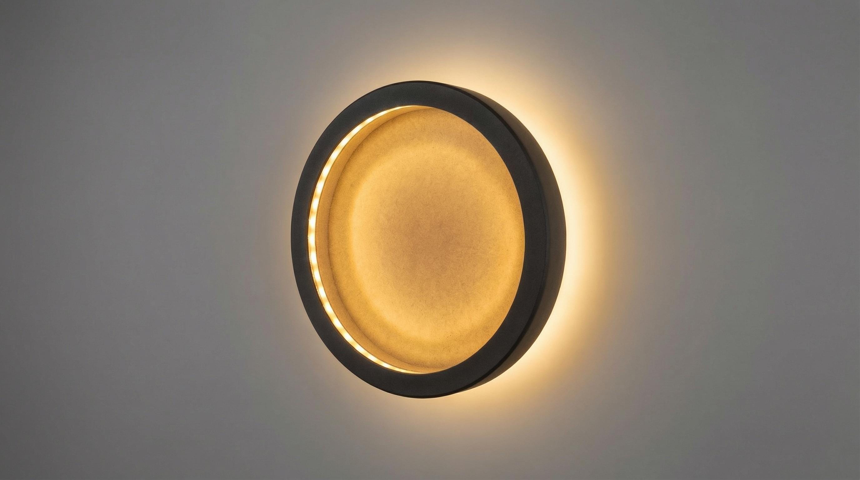 Round Wood Art Board with Double-Sided LED Backlight | Dual Illumination Wall Art