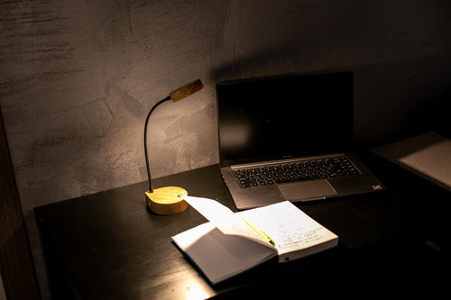 Handmade Wooden LED Desk Lamp, Flexible Reading Light