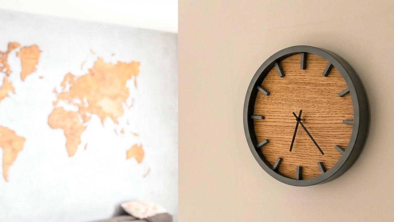 Modern Wood Wall Clock | Minimalist Round Timepiece
